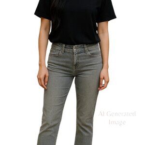 Piper & Blue Juniors Mid Rise Gray Flap Pockets Stretch  Denim Jeans Capris Sz 7